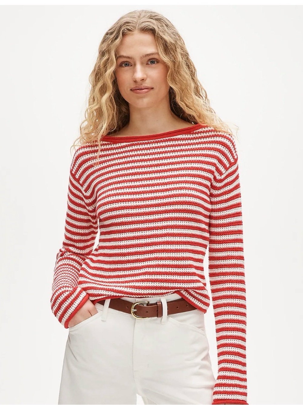 J. Crew Roll Neck Stripe Sweater